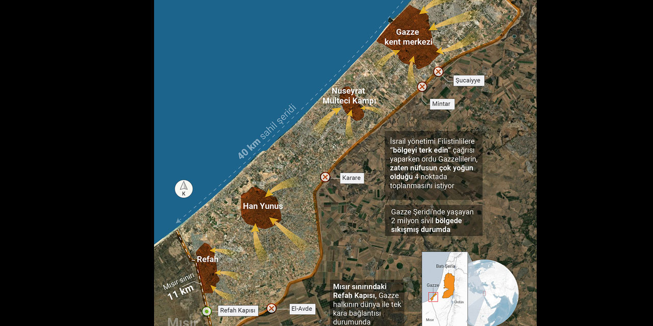 Dünyanın en yoğun kenti Gazze'de milyonlar yeni bir nüfus yığılmasına zorlanıyor