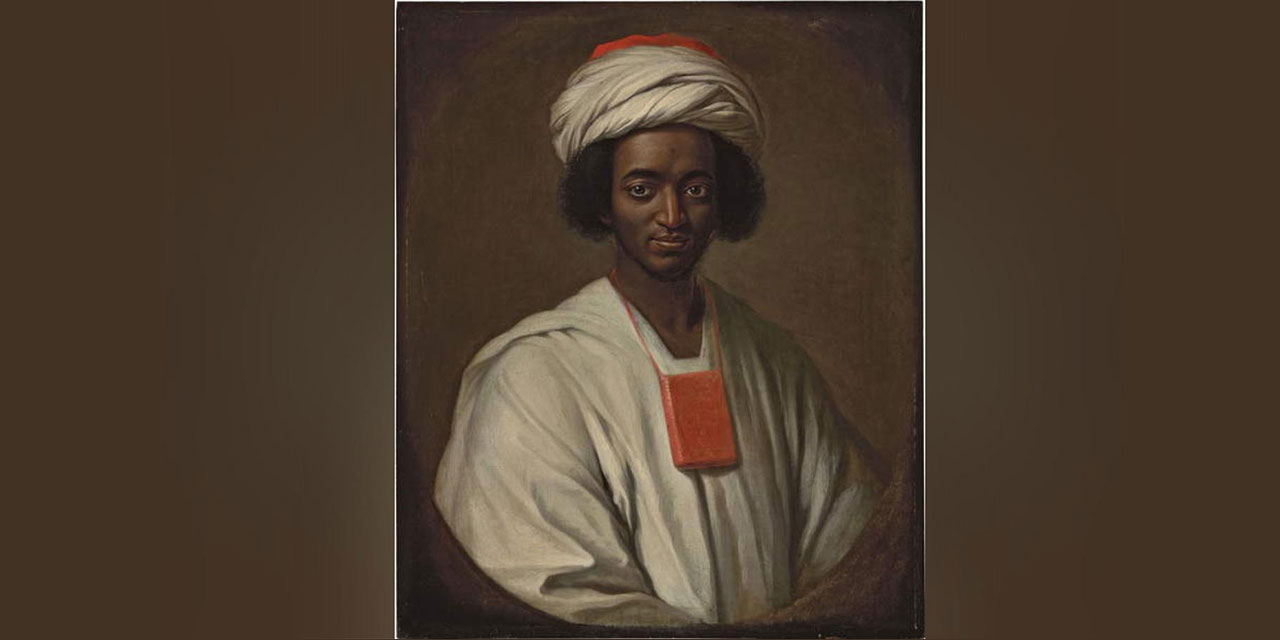 Boynunda Kur'an, yüzünde acı tebessümle köle Diallo