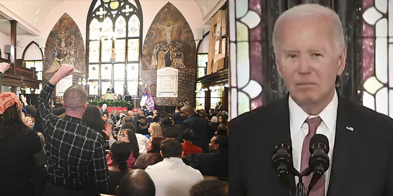 Biden'a kilisede protesto: Gazze için şimdi ateşkes!